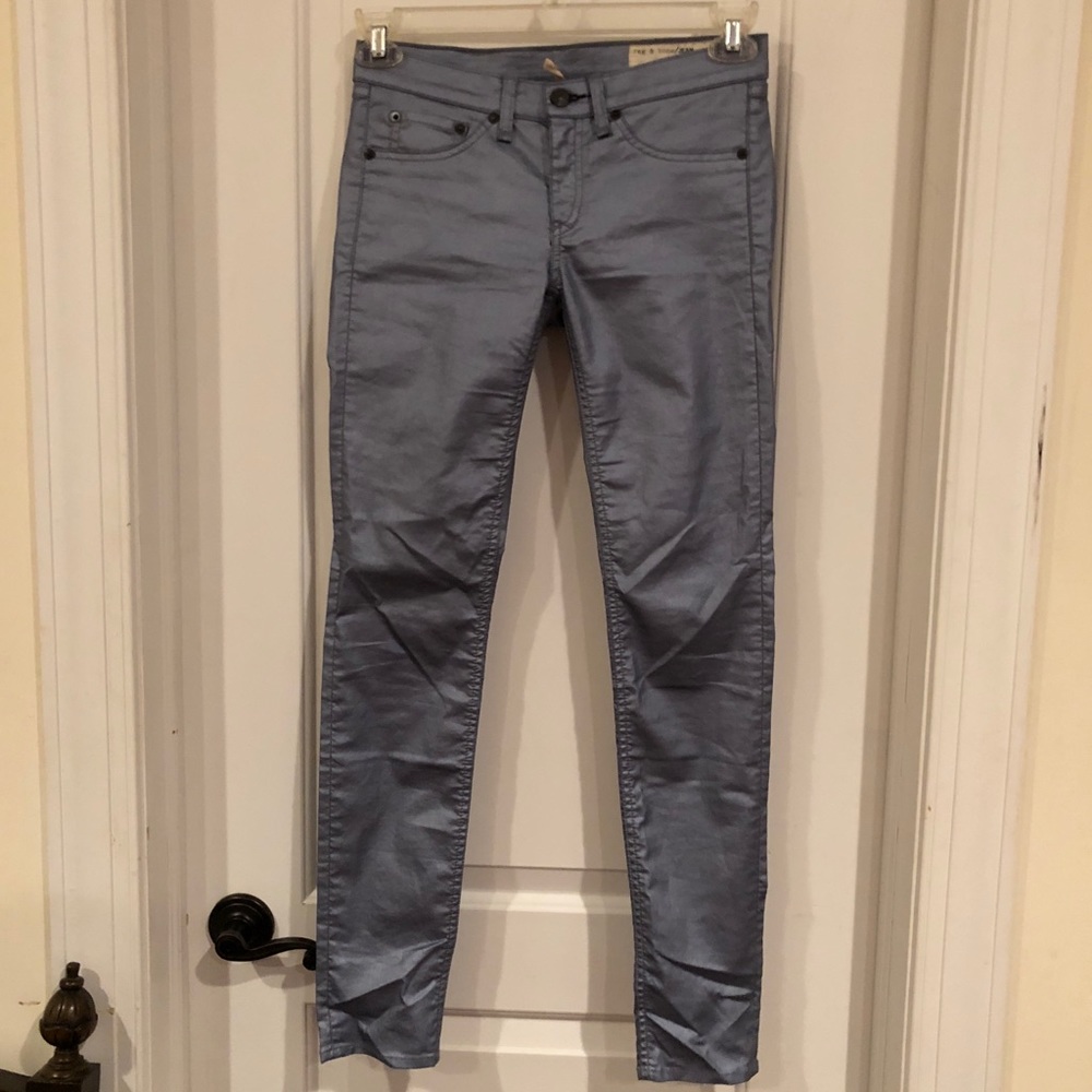 Pewter waxed jeans